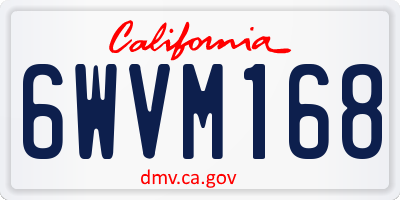 CA license plate 6WVM168