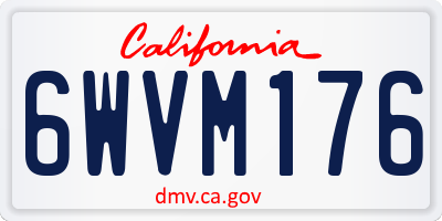 CA license plate 6WVM176