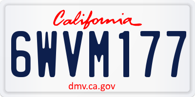 CA license plate 6WVM177