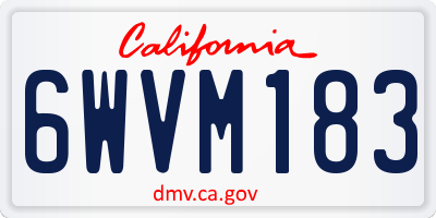 CA license plate 6WVM183