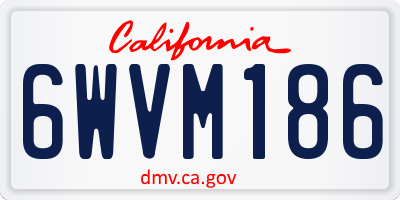 CA license plate 6WVM186