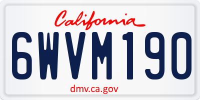 CA license plate 6WVM190