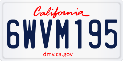 CA license plate 6WVM195