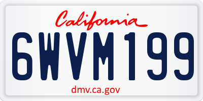 CA license plate 6WVM199