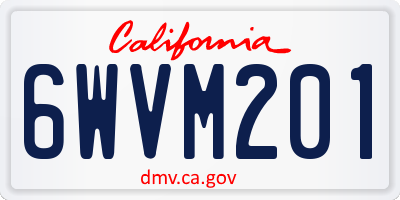 CA license plate 6WVM201