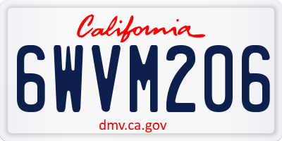 CA license plate 6WVM206
