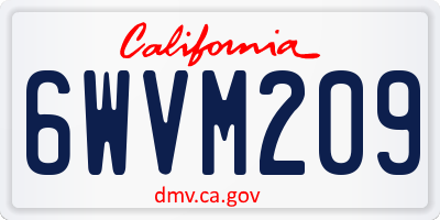 CA license plate 6WVM209