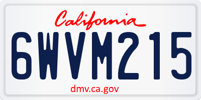 CA license plate 6WVM215