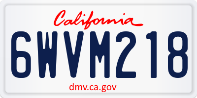 CA license plate 6WVM218