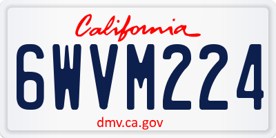 CA license plate 6WVM224