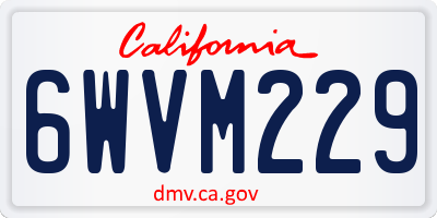 CA license plate 6WVM229