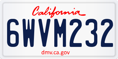CA license plate 6WVM232