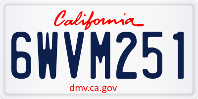CA license plate 6WVM251