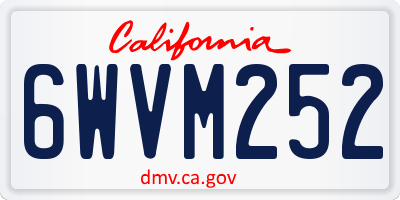 CA license plate 6WVM252
