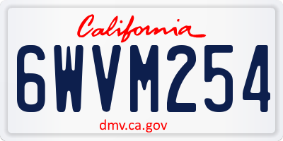 CA license plate 6WVM254