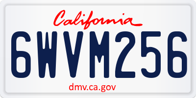 CA license plate 6WVM256