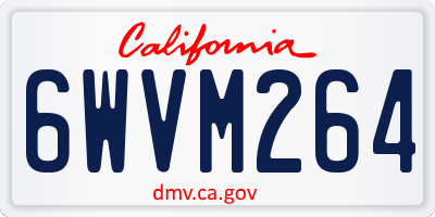 CA license plate 6WVM264