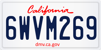 CA license plate 6WVM269