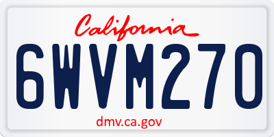 CA license plate 6WVM270