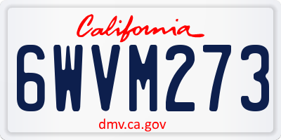 CA license plate 6WVM273