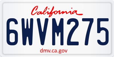 CA license plate 6WVM275
