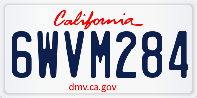 CA license plate 6WVM284