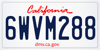 CA license plate 6WVM288
