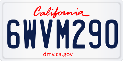 CA license plate 6WVM290