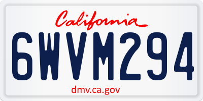 CA license plate 6WVM294
