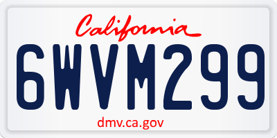 CA license plate 6WVM299