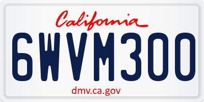 CA license plate 6WVM300