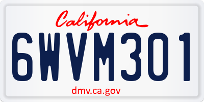 CA license plate 6WVM301