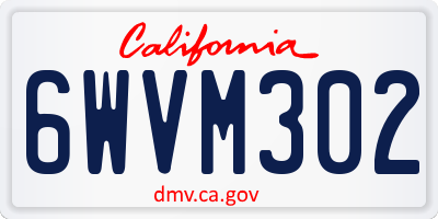 CA license plate 6WVM302