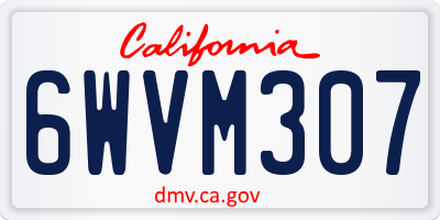 CA license plate 6WVM307