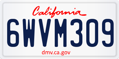 CA license plate 6WVM309