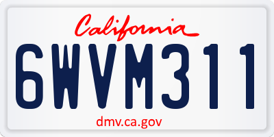 CA license plate 6WVM311