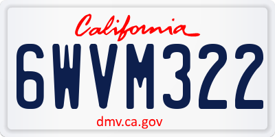 CA license plate 6WVM322