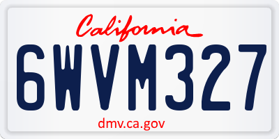 CA license plate 6WVM327