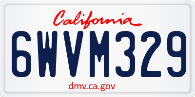 CA license plate 6WVM329