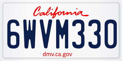 CA license plate 6WVM330
