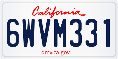 CA license plate 6WVM331
