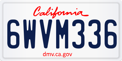 CA license plate 6WVM336