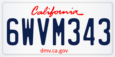 CA license plate 6WVM343