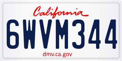 CA license plate 6WVM344