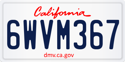 CA license plate 6WVM367