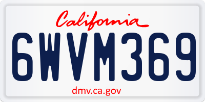 CA license plate 6WVM369