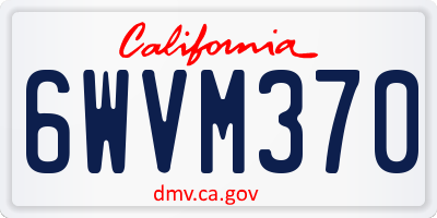 CA license plate 6WVM370