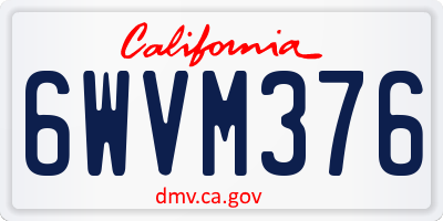 CA license plate 6WVM376