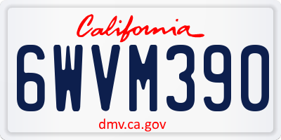 CA license plate 6WVM390