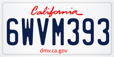 CA license plate 6WVM393